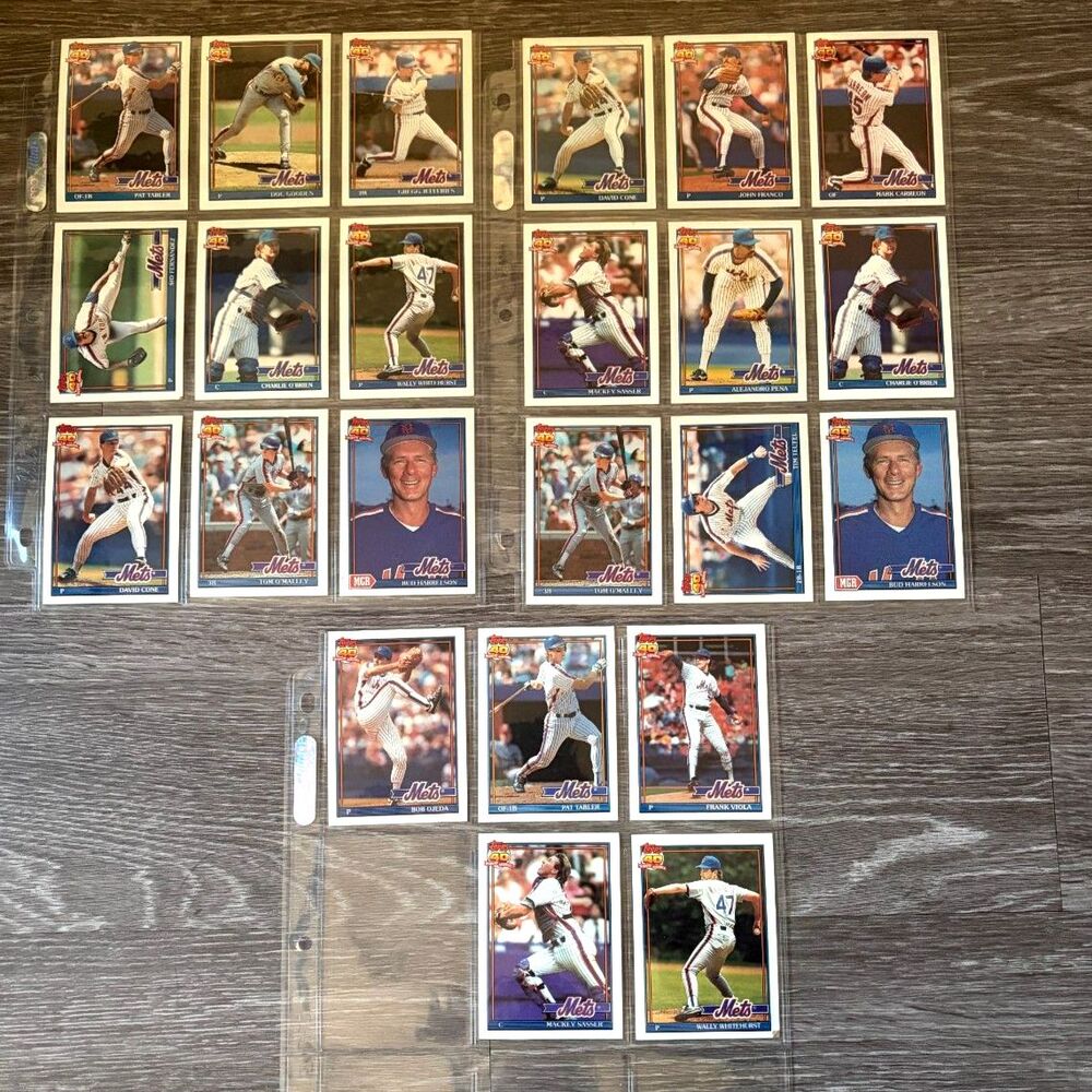 1991 Topps New York Mets Team Set Lot Gooden Cone Franco Viola + More